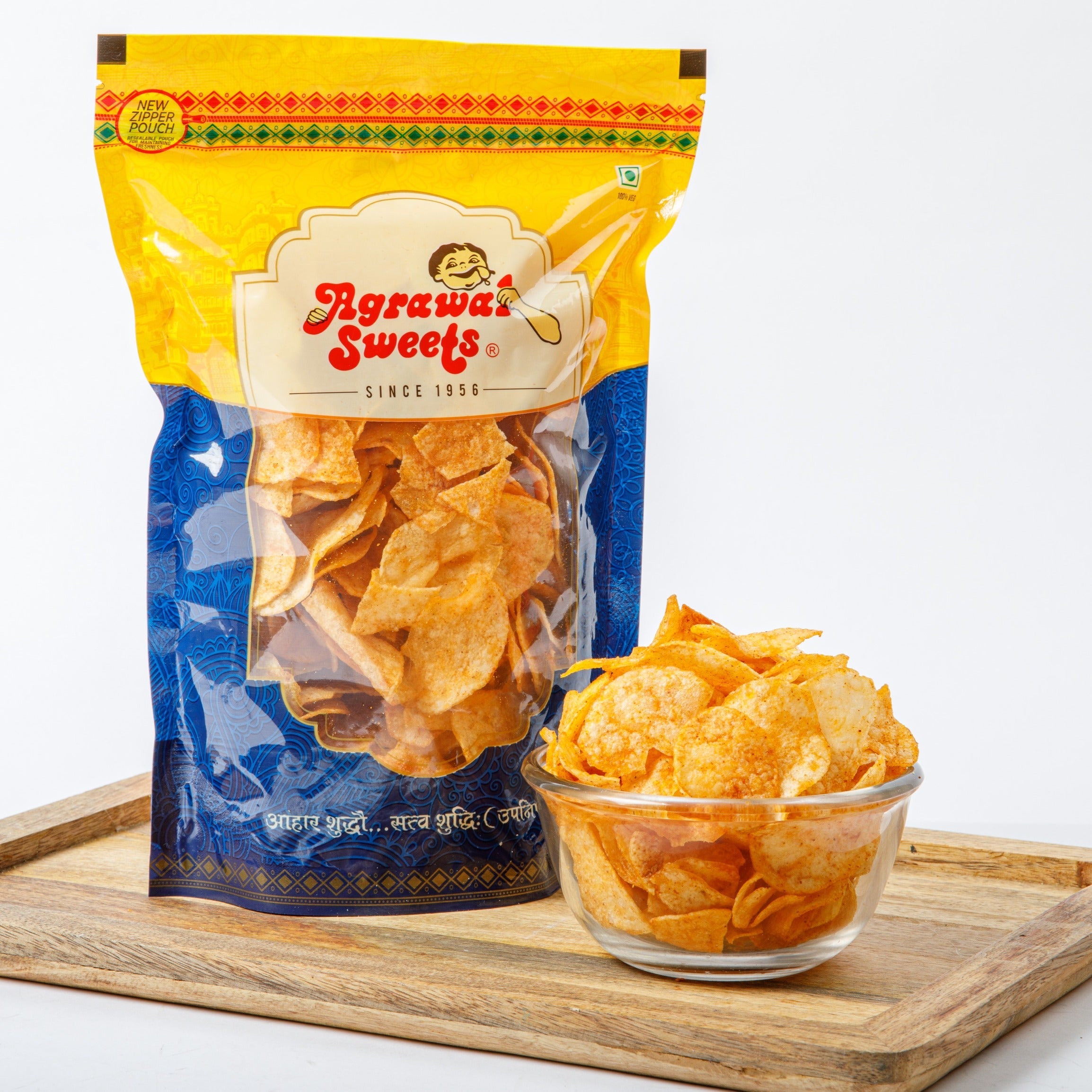 ALOO WAFERS - LAAL MIRCHI 200 GRAMS Agrawal Sweets